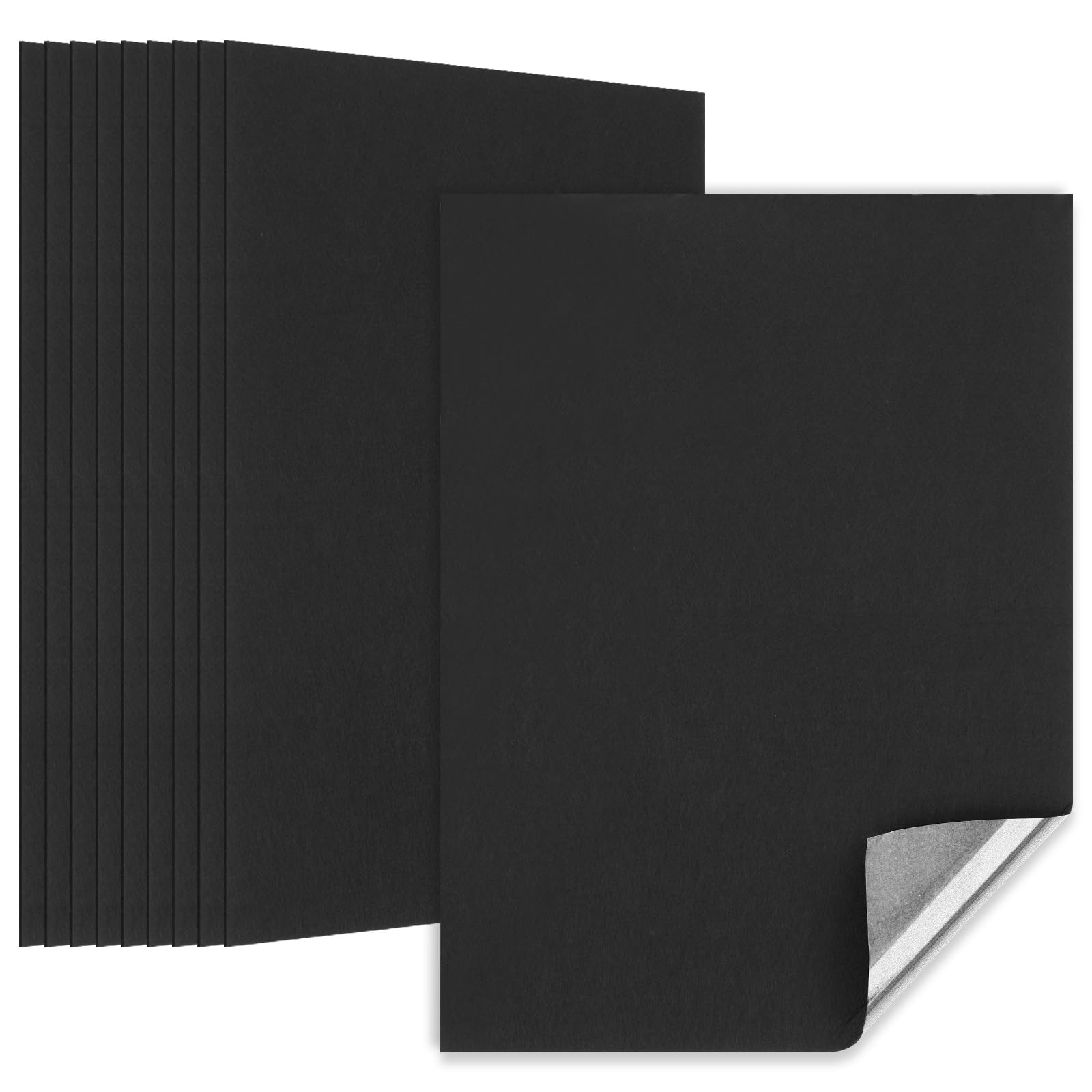 WILLBOND 10 Pcs Self-Adhesive Disposable Car Floor Mats 15 7x19 6 Black Felt with Adhesive Backing 1mm Thick