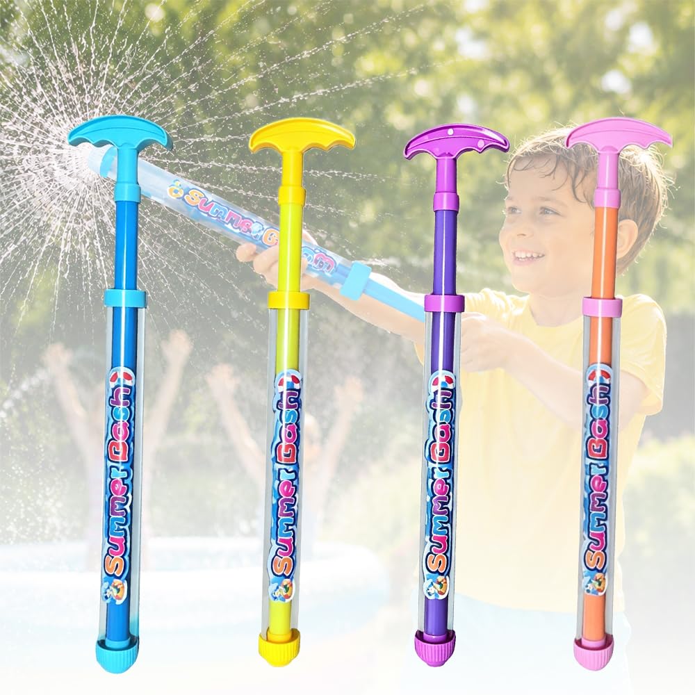 Rppiup 4PCS Firework Water Gun, Romantic Firework Style Water Pistol With 11m Long Range, Original Water Pistols for Adults, Pull-Out Fireworks Water Pistol, High Pressure Extendable & Colourful