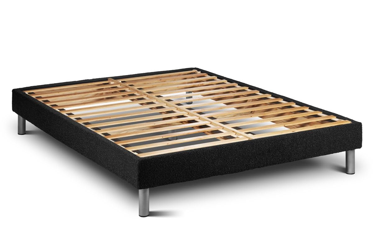Ensemble VITALMEMO One 160 x 200 cm sommier Kit Noir | Epaisseur : 24 cm | Confort : Ferme