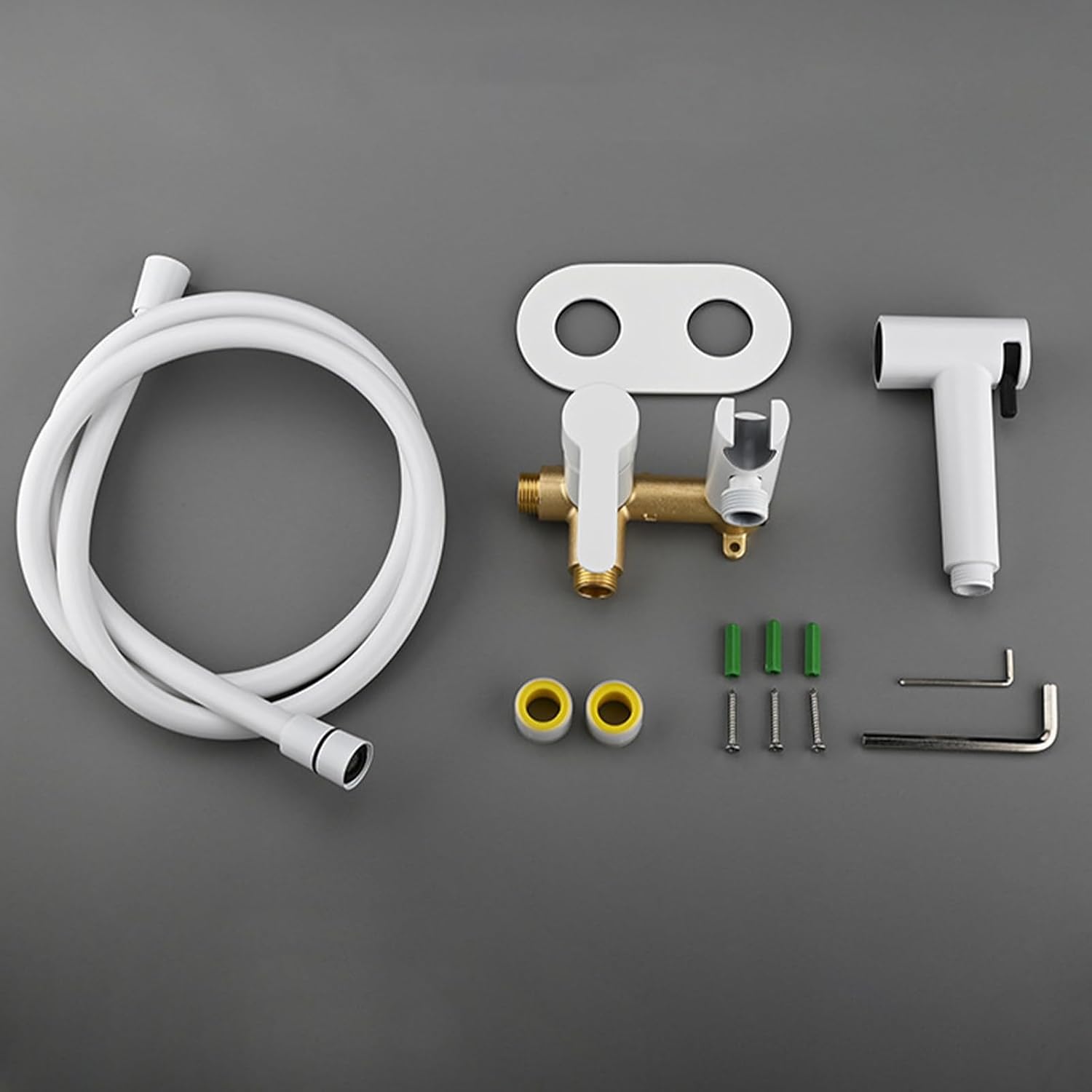 Bidet Sprayer for Toilet, Handheld Bidet Sprayer Kit with Brass Hot and Cold Mixing Valve, Bidet Attachment for Bathroom Shower Spray Cloth Diaper Sprayer