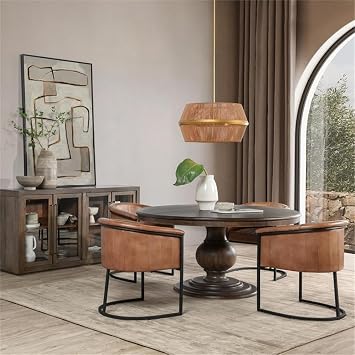 Classic Home Brookside 60 Round Mango Wood Dinning Table in Cocoa Brown