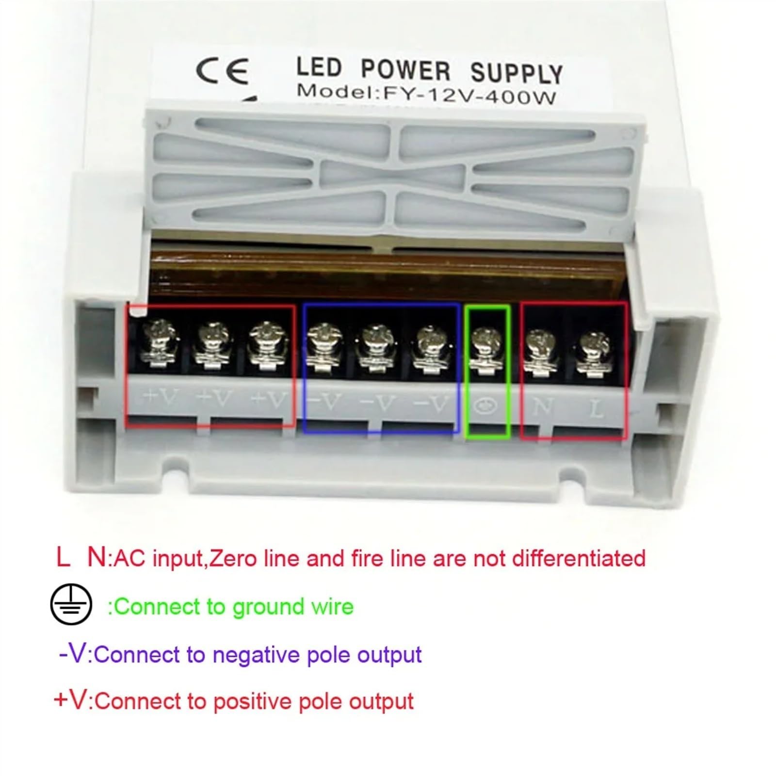 Fuente de alimentación de conmutación a Prueba de Lluvia al Aire Libre 5a 10a 15a 20a 30a 12V Regulado Corriente Continua Fuente de alimentación 6 0W 100W 120W 150W 200W 250W 350W 400W(Color:200W)