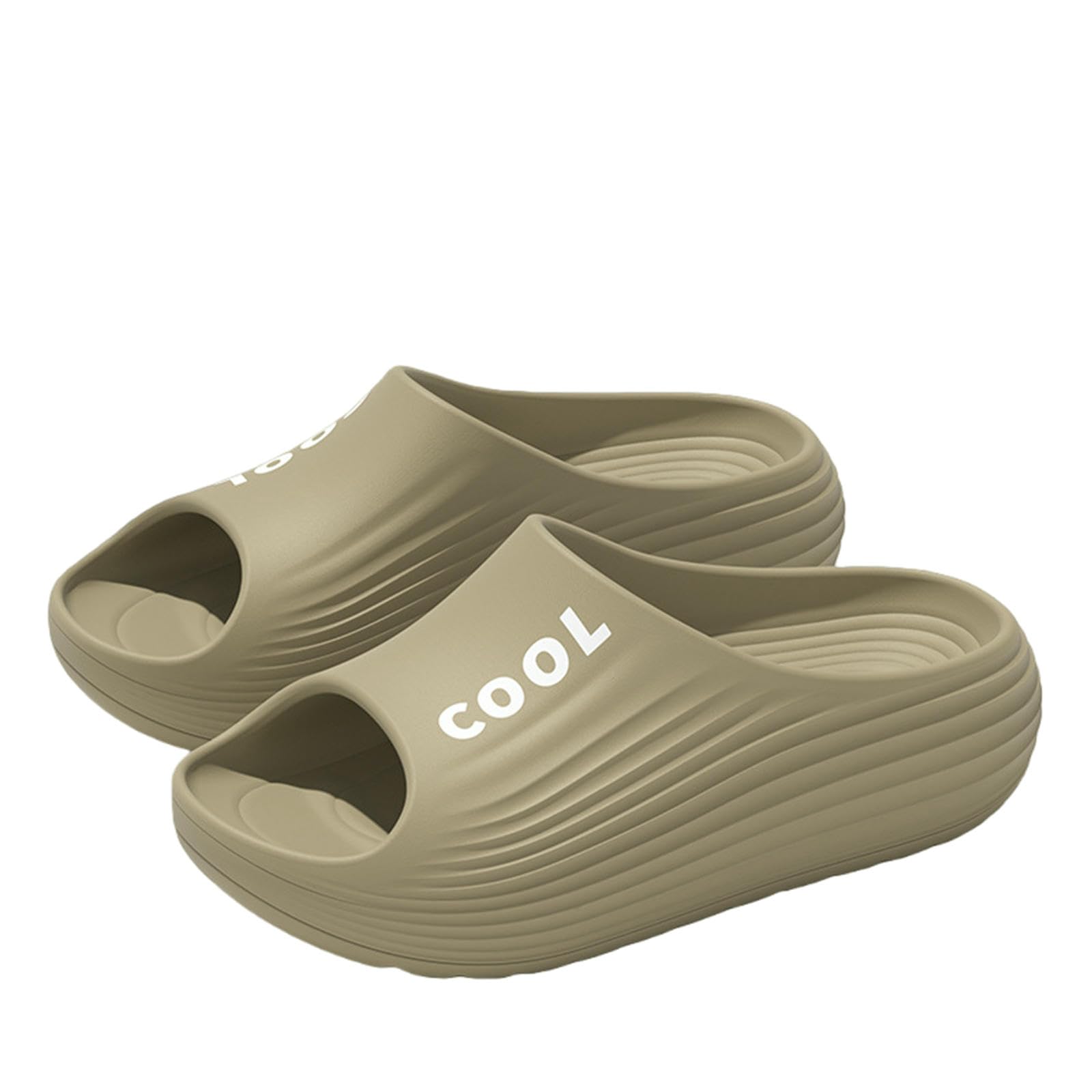 Gyios Summer Slippers Cloud Sliders For Women And Men Unisex Shower Pool Thick-soled Sports Relax Sandals Indoor Outdoor-khaki-38-39