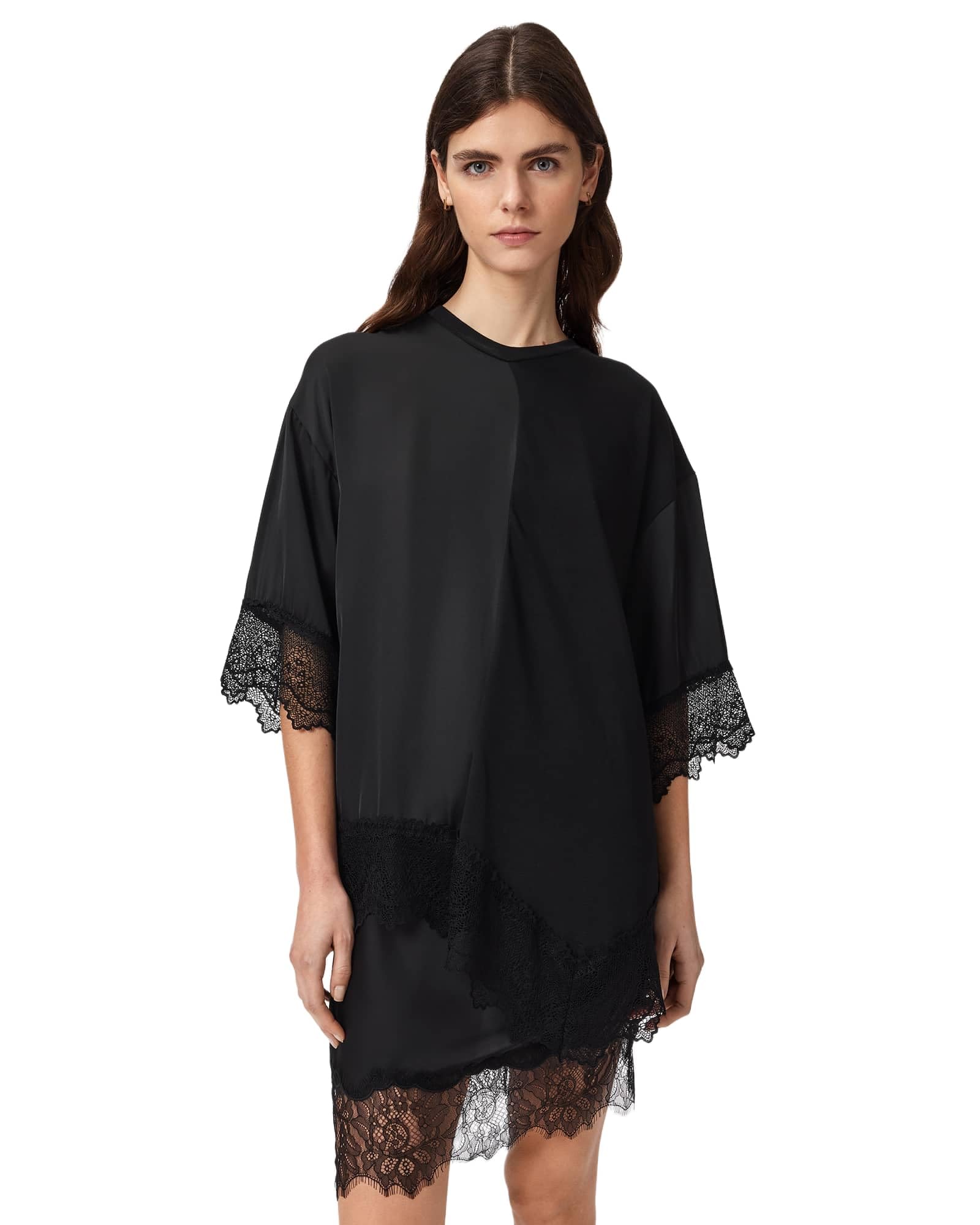 Allsaints Lenny Lace Tee Parte Superiore Donna