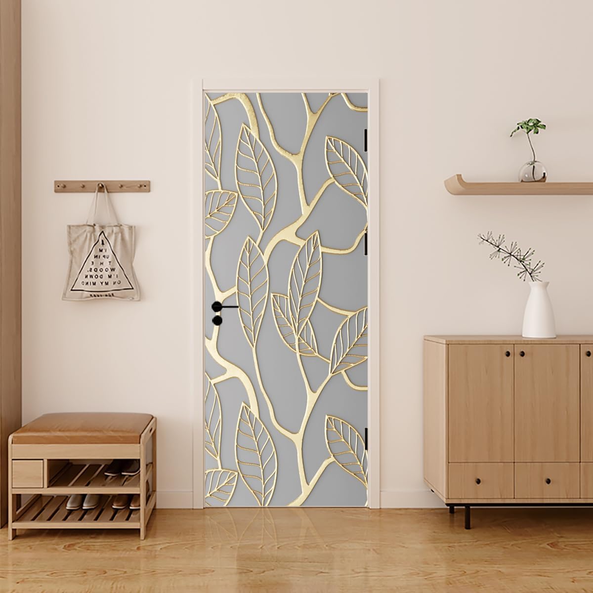 Self Adhesive Door Wallpaper for Bedroom Livingroom Bathroom, Waterproof Removable Wall Decal Murals, 91.44x198.12 cm-image-35