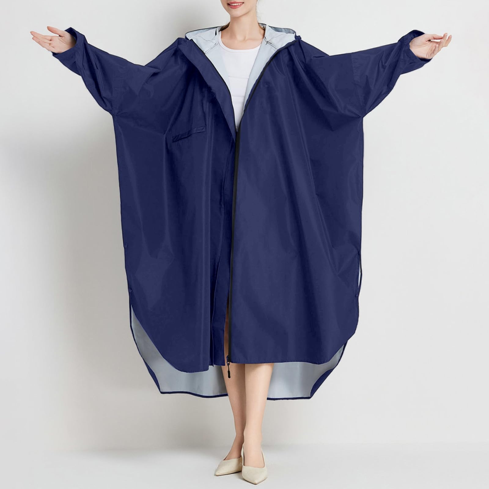 Chaquetas Invierno Para Mujer Poncho Impermeable Unisex Largo Exteriores Capucha Ligero Moderno Material PU Ciclismo Senderismo Viajes