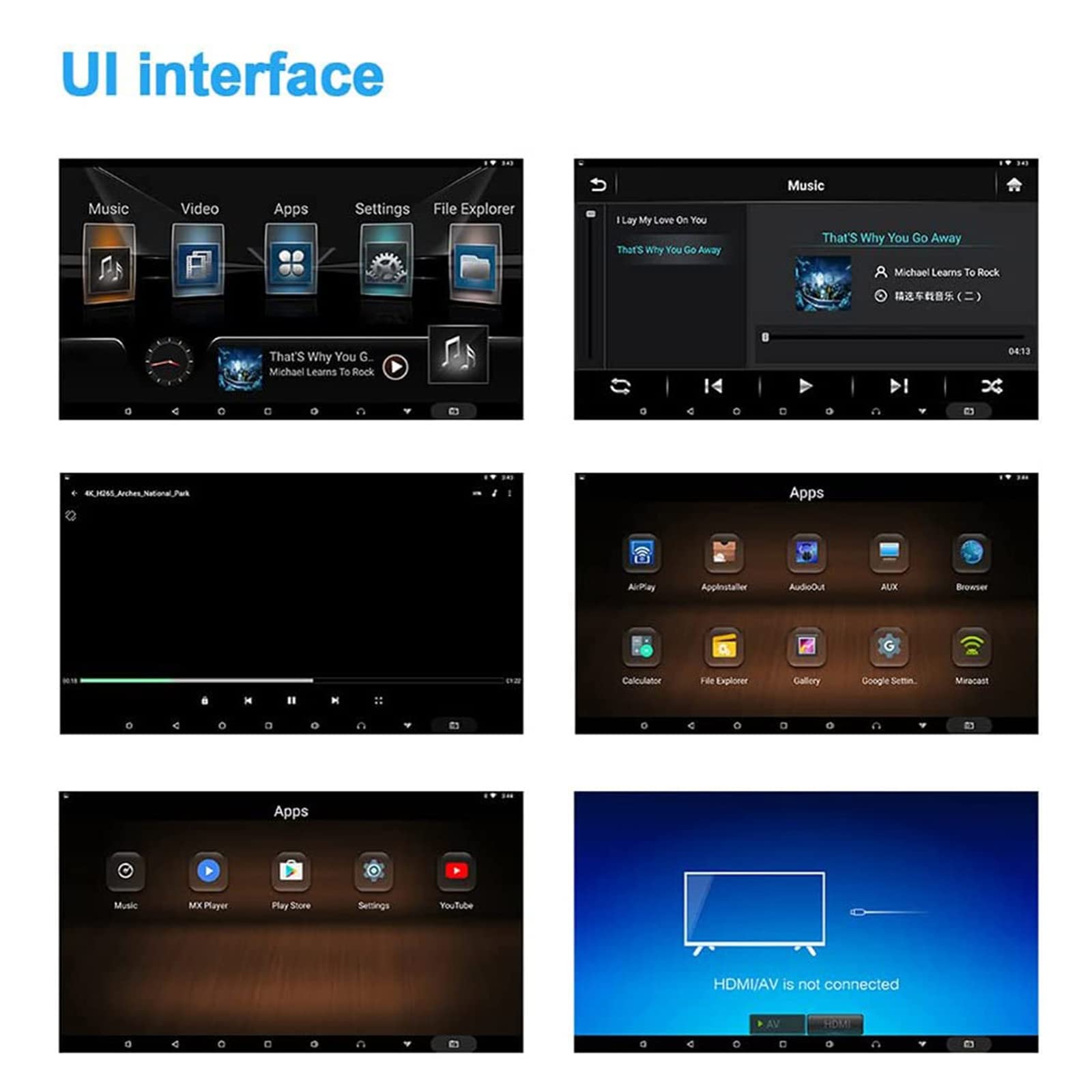 Monitor per poggiatesta TV per Auto con Touch Screen da 10 Pollici, Lettore Video per Tablet, Android 9.0 4K 1080P WiFi Bluetooth USB HDMI Airplay