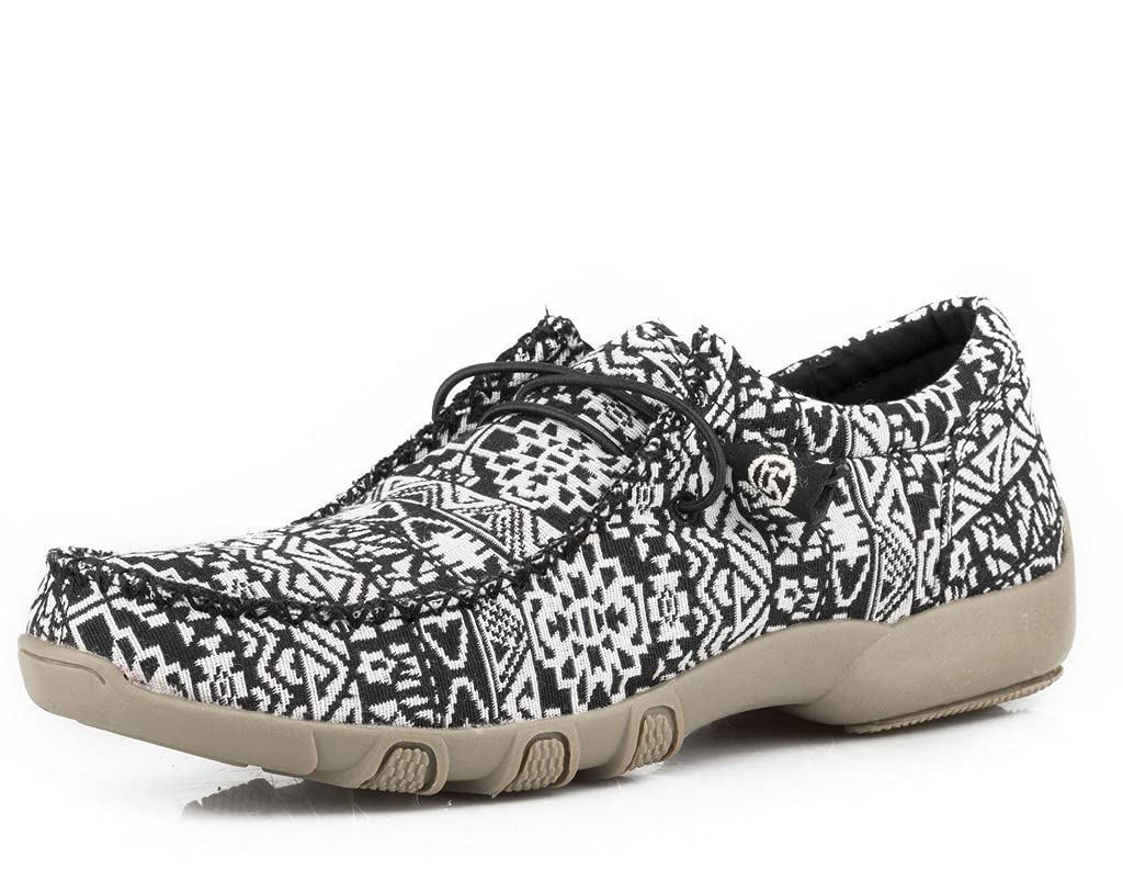 Roper Ladies Aztec Canvas Chukkas 8 B Black