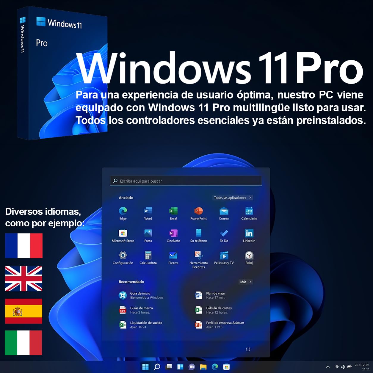 Ankermann Nexo PC Gaming RTX 5060 Ti 16GB Ryzen 5 9600X 32GB RAM | PC gaming de alto rendimiento, SSD NVMe 1TB, Windows 11 Pro, torre RGB, Wi-Fi y Bluetooth, garantía de 24 meses