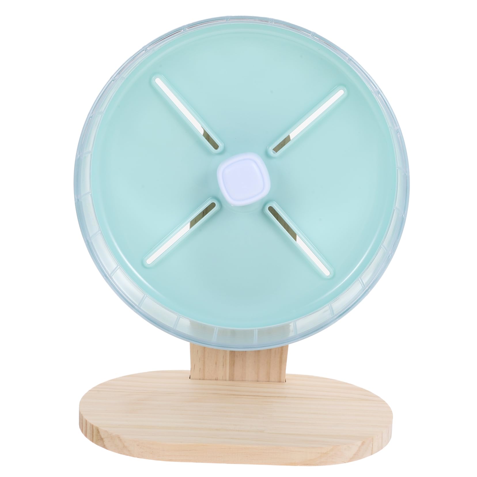 Mikikit Rueda de Hámster Silenciosa de 20 Cm Base de Madera Abs, Pequeña y Estable para Ejercicio de Animales Pequeños en Jaulas de Mascotas