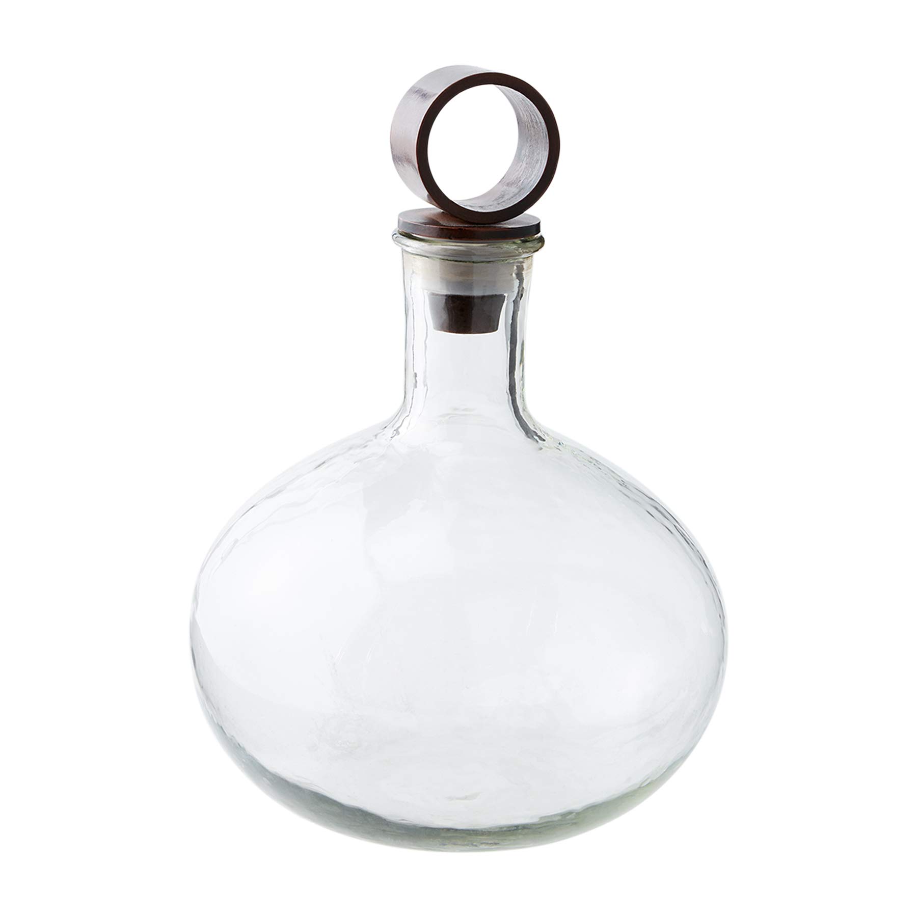 Mud Pie Textured Glass Decanter, 12" x 10" dia, Clear