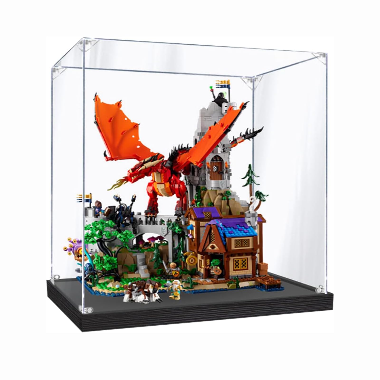 Acrylic Display Case for Lego 21348 Ideas Dungeons & Dragons: Red Dragon's Tale Building Set- Showcase,Storage, Collectibles, Gifts