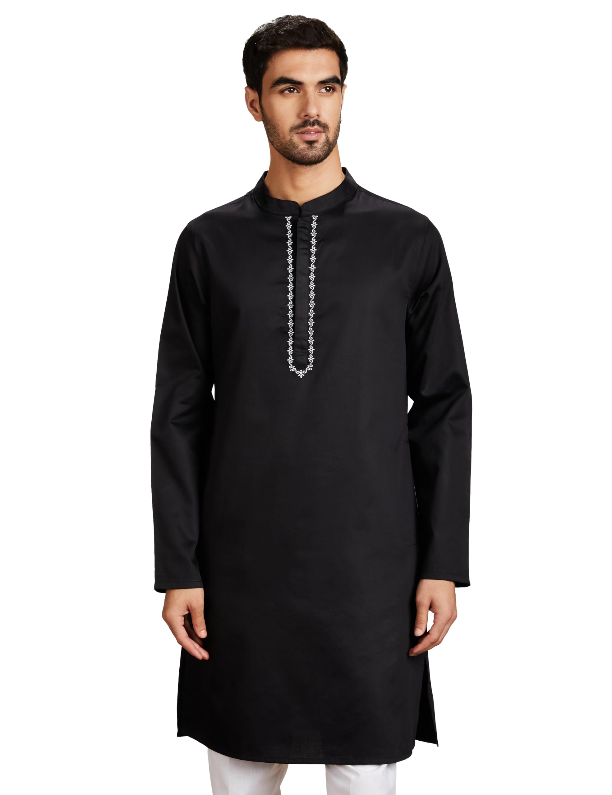 amazon brand - symbol Men Festive Embellished Long Kurta (Regular Fit)-picture-11
