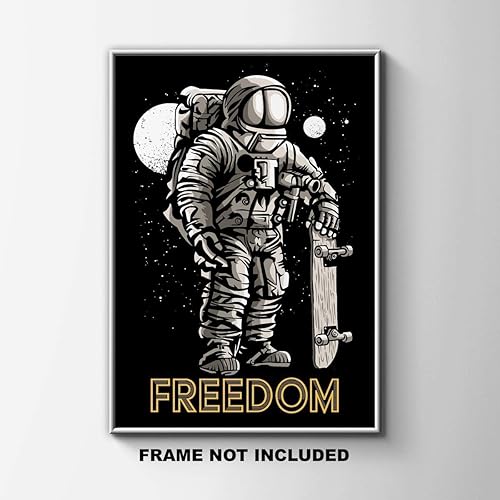 Miniatura 7 de Freedom Skateboarding Fine Art Print- 11x14 Unframed Wall Art Print- Gift for Skateboard Fans, Future Astronauts, Astronomers, Science Lovers -