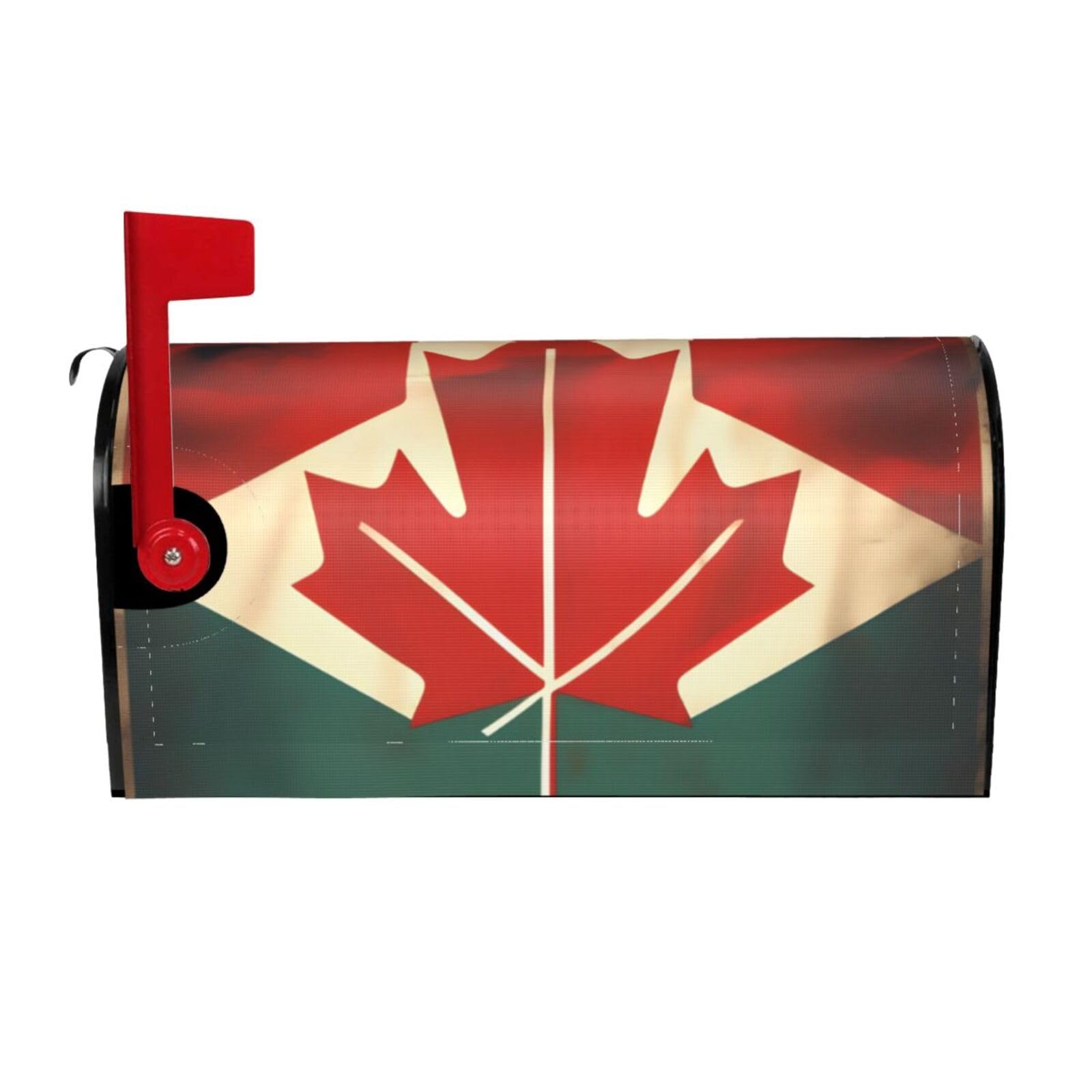 Retro Canada Flag Print Mailbox Cover Wraps Post Letter Box Cover Decor For Outside Garden Yard Farmhouse Home