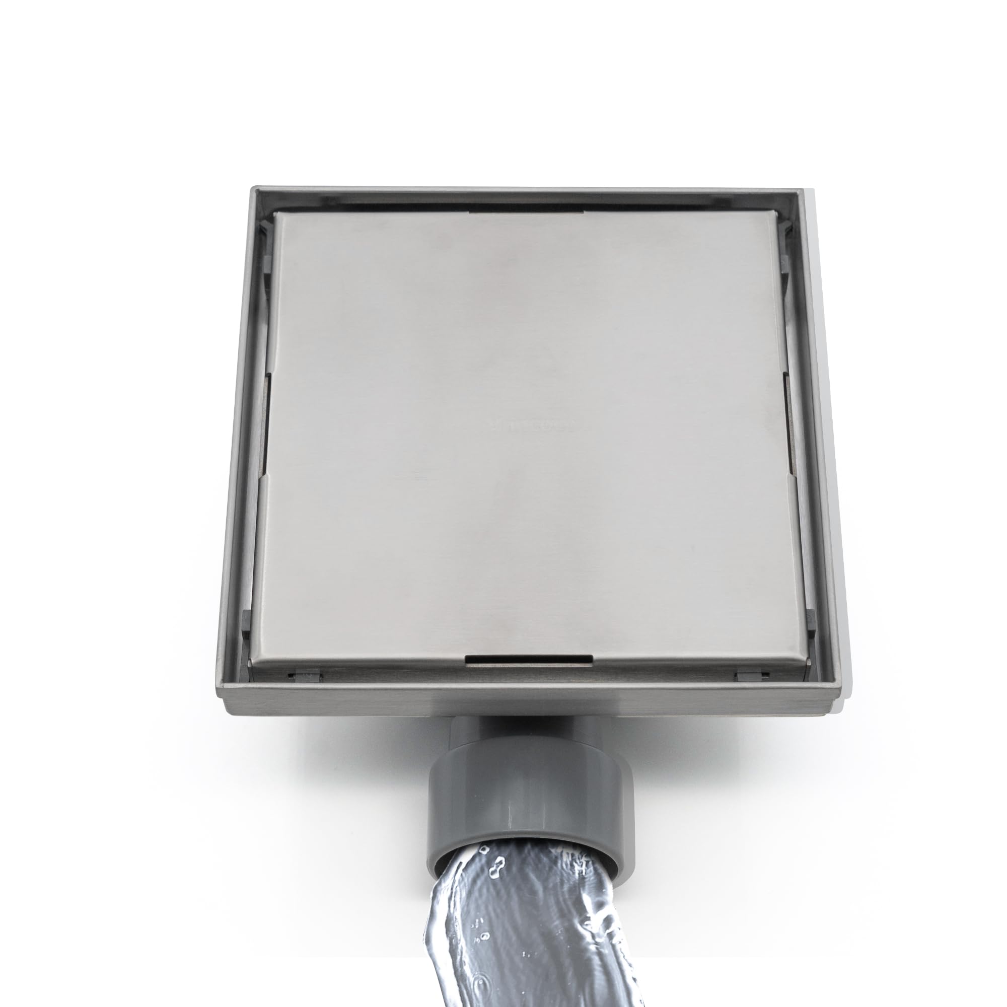 VANCOCO Scarico Doccia a Pavimento Quadrato 15×15 cm 2-in-1 Invisibile in Acciaio Inox, Sifone Orientabile 360°, Valvola Antiodori, Filtro per Capelli