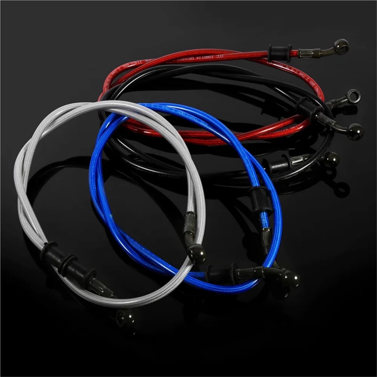Tubo flessibile per freno moto da 50 cm a 120 cm, tubo flessibile in acciaio per frizione, olio,Dirt Pit Bike, 5 colori, 500 mm, 600 mm pompa freno leva Freno Leve di Frizione Maniglia(Blue 500mm)