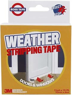 Weather Stripping Tape, Door Window Silicone Seal Strip, Self Adhesive with 3M Adhesive Technology. 19.7 Ft x 2 inch (6 Meter x 53 mm) Transparent Color