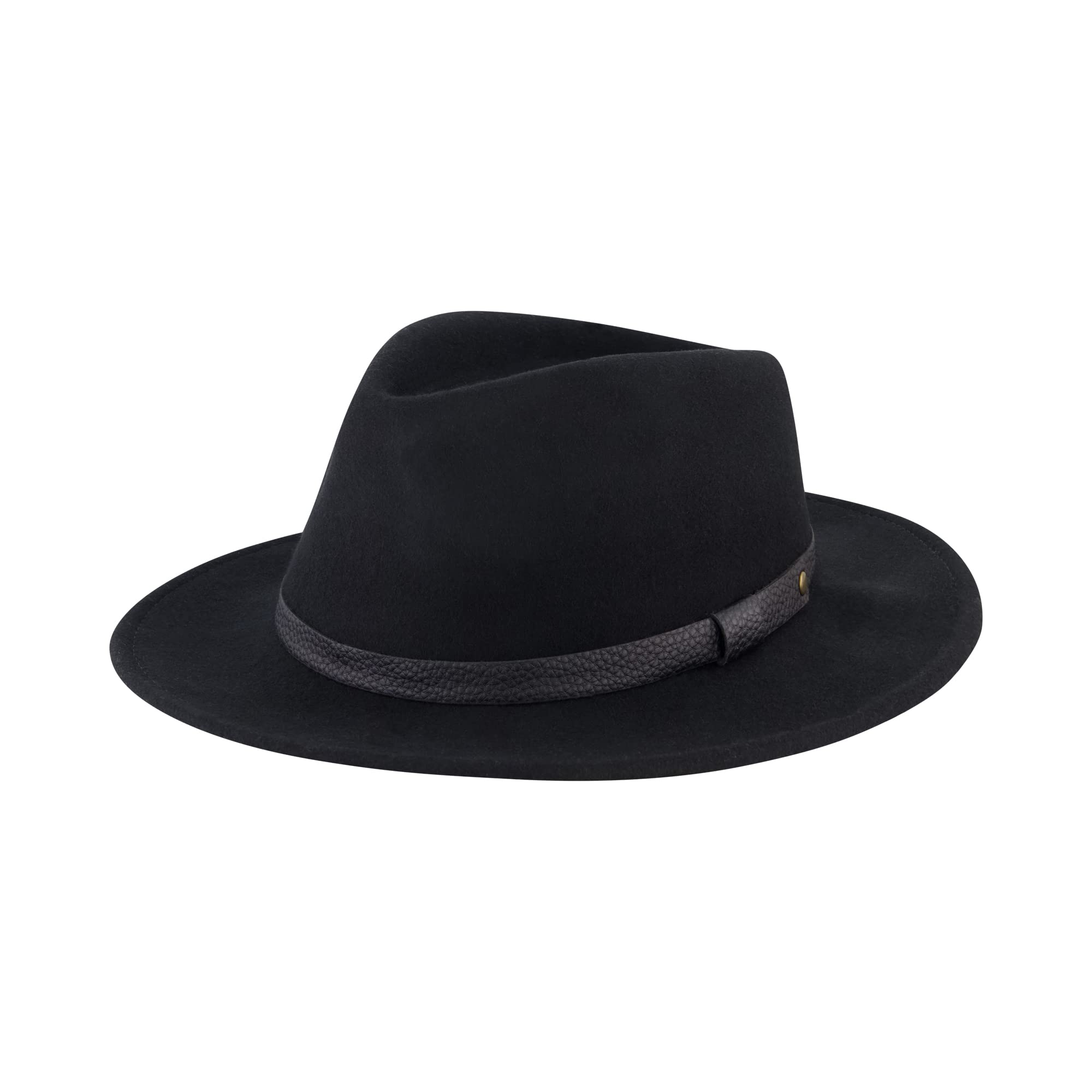 Christian Siriano New York Fedora Hat, Wool Felt Wide Brim Panama Fashion Hat, One Size