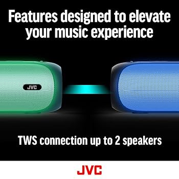 JVC Illuminated Portable Wireless Speaker with 30W max