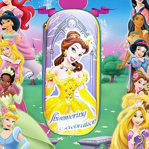 Image of EVA Large Capacity Stationery Box 3D Cartoon Pen Pencil case Multi-Compartment for School Students with Zip Closure -Best Birthday Gift for Girls, Boys & Kids (Princess (Yellow))