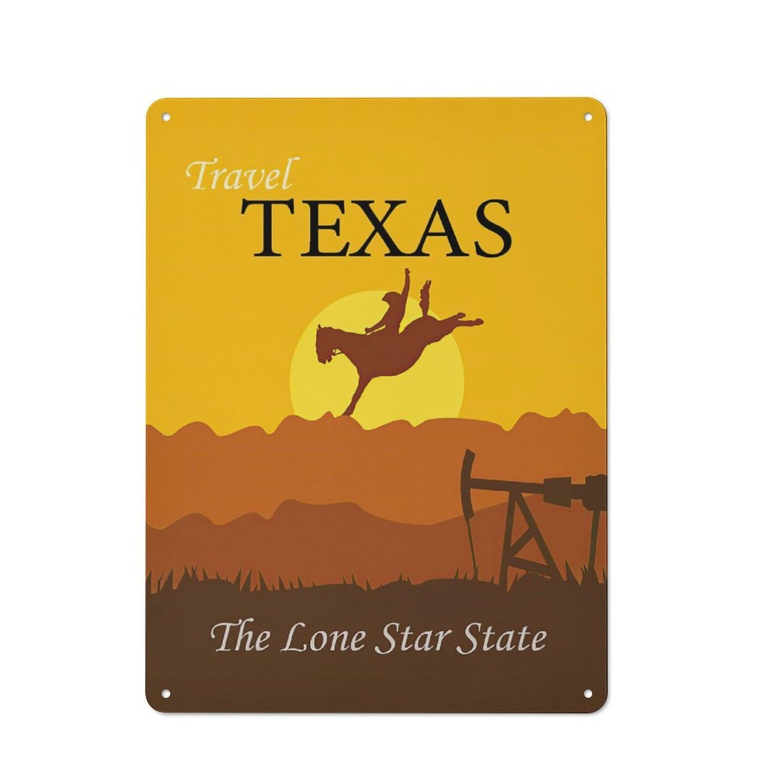 For Living Room Or Hallway, Texas Travel Vintage Vintage Metal Sign 40x30cm, for Metal Sign Collectors, for Garage And Workshop Walls