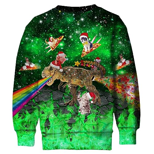 Kids Boys Ugly Christmas Sweater Fleece Sweatshirt 3D Funny Printed Long Sleeve Xmas Pullover Jumper2