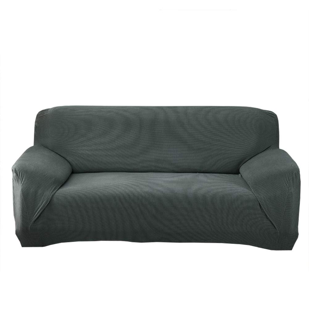 Grube pokrowce na sofę 1 2-3-4-osobowa żakardowa sofa pokrowiec antypoślizgowy łatwe dopasowanie dziewiarski poliester spandex tkanina stretch wszystkie pory roku ochraniacz na kanapę (2-osobowa: 140-185 cm, szary zielony)
