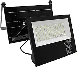 Refletor Solar Led 300w Placa Prova Dágua Sensor Ajustável 2em1