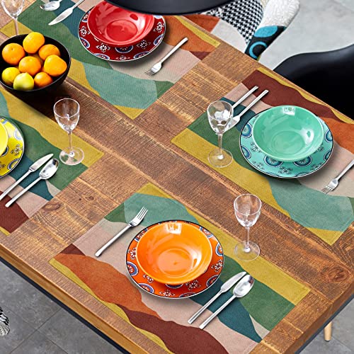 Giwawa PLACEMATMOUNTAIN Colorful Art Placemats For Kitchen - Mountain Painting Placemats Set Of 4 Abstract Modern Art Linen Table Mat Watercolor Place Mat Decorative Holiday Indoor Outdoor Dinner Decor 12 X 18 Inch thumb #6