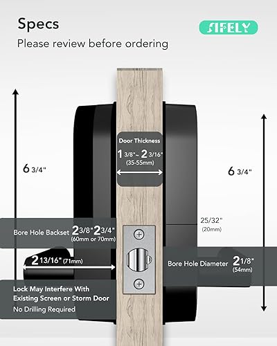 Miniatura 5 de Cerradura de puerta inteligente con teclado de entrada sin llave con asa y perilla, cerrojo digital para puertas delanteras, dormitorios, oficinas e