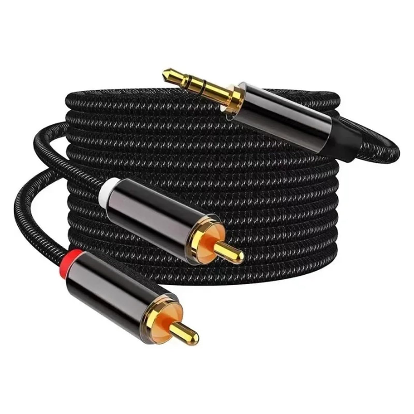 Cavo Audio Stereo Schermato Da RCA A 3,5 Mm (maschio Da 3,5 Mm A Maschio 2RCA) Funziona Con Smartphone/tablet/altoparlanti/home Theater(Pack of 3,5m)