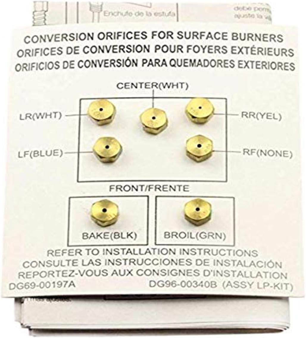 Samsung DG96-00340B Assy Lp Kit & Conversion Kit for 20,000 BTU Gas Dryers, Convert Laundry Machine from Natural Gas to Liquid Propane (LP) Gas, LPKIT-4/XAA