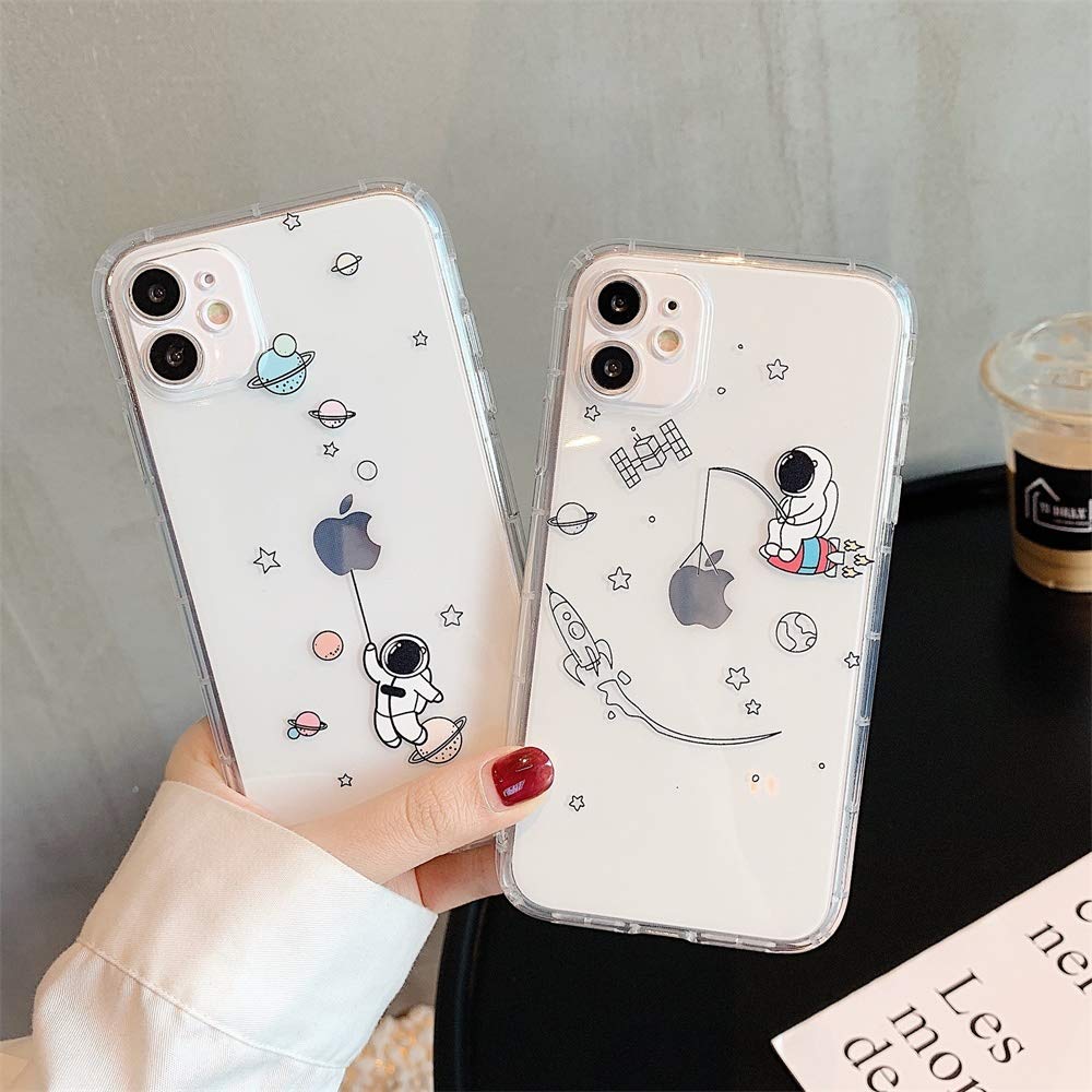 Custodia Trasparente Morbida Per IPhone 11 Pro – Con Motivo Astronauta E Stelle – Silicone Sottile Antiurto, Bordi Rialzati - 4