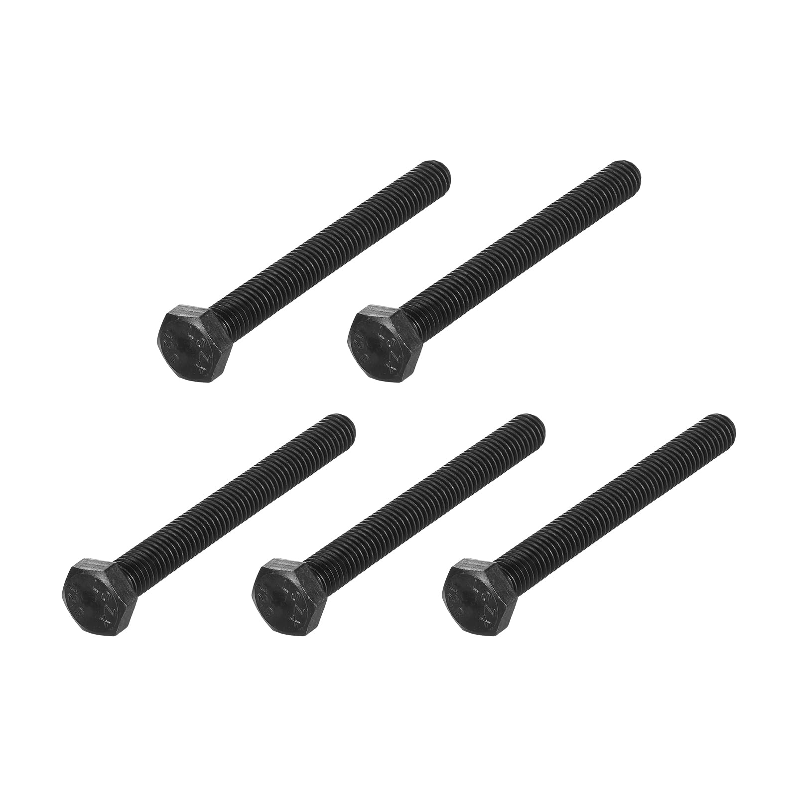 METALLIXITY Hex Bolts (M8-1.25x65mm) 5Pcs, Carbon Steel Fully Threaded Black Oxide, Coarse Thread UNC Hex Head Screw Bolt