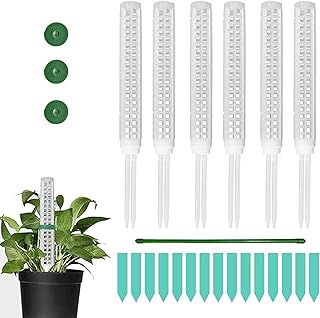植物用 モスポール,6本セット 積み重ね可能 支柱,小さい苔玉ポール 鉢用 - 室内 観葉植物 つる性植物 ガーデニング 屋外用