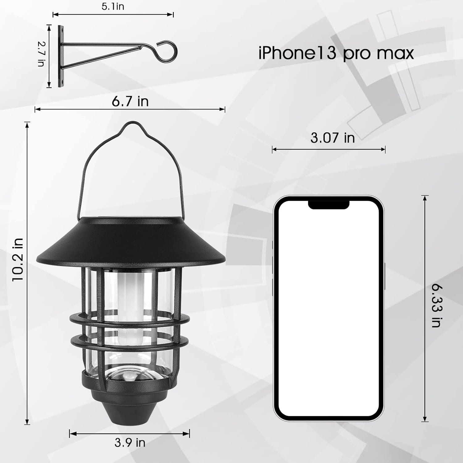 Black Solar Wall Lanterns with Flickering Flames, 2 Pack