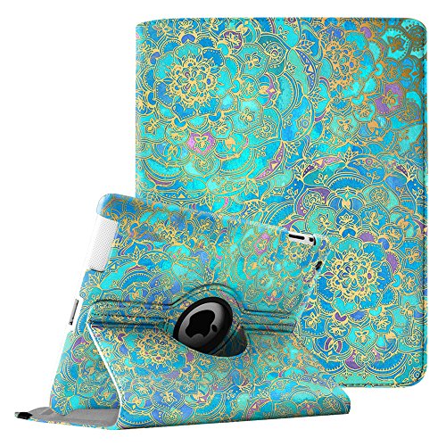 Fintie Rotating Case for iPad 4th Generation (2012 Model), iPad 3rd Gen (2012 Model), iPad 2 (2011 Model) 9.7 inch Tablet - 360 Degree Rotating Smart Stand Cover Auto Wake/Sleep, Shades of Blue