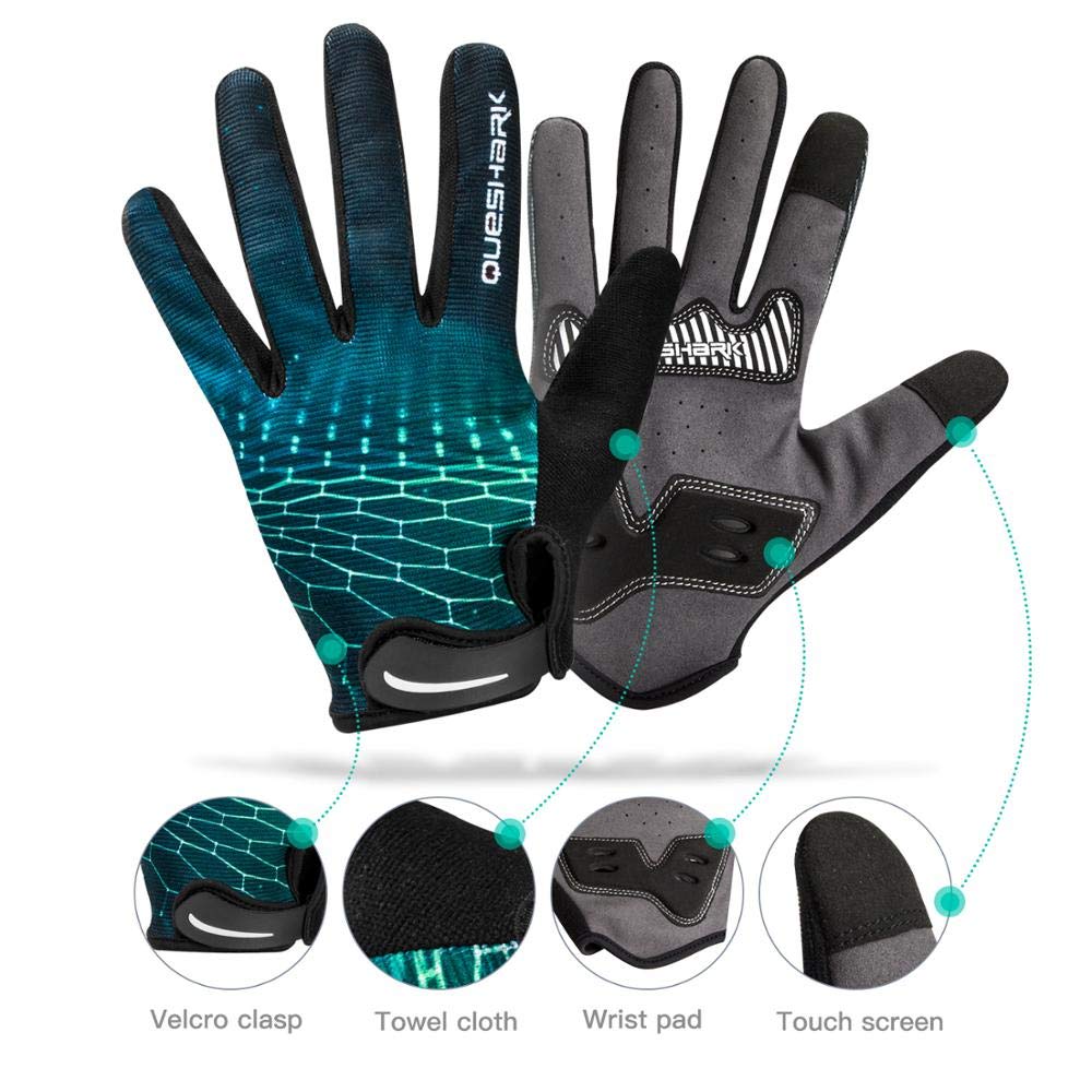 Queshark Guanti MTB,Guanti da Ciclismo,Guanti da Bicicletta MTB per Donna e Uomo,Antiscivolo Touch Screen