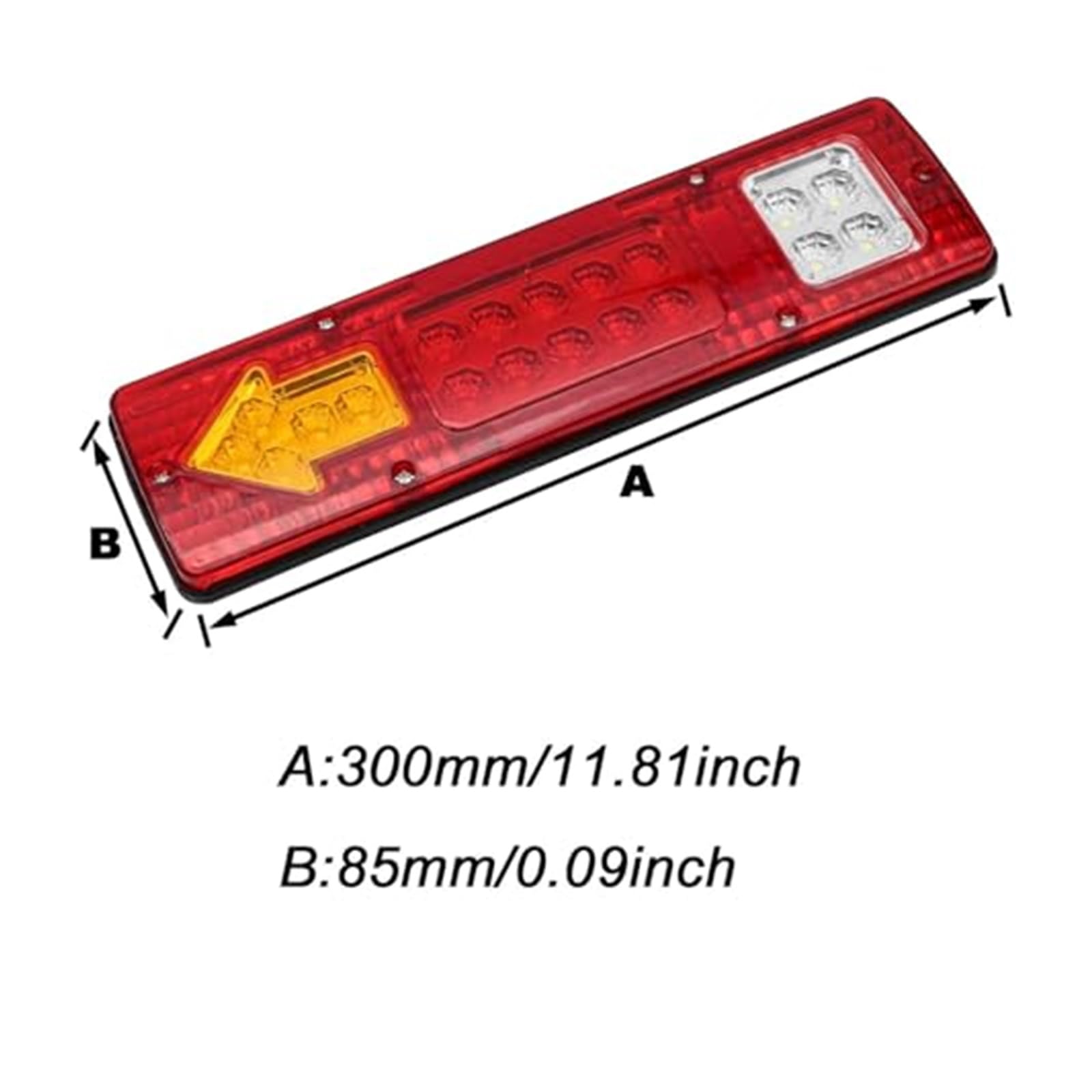 2 Pezzi Indicatore Di Direzione Posteriore LED Barra Rimorchio Luce Di Riserva Marcia Luce Posteriore Indicatore Freccia Rimorchio Per Barca Camion Luci posteriori