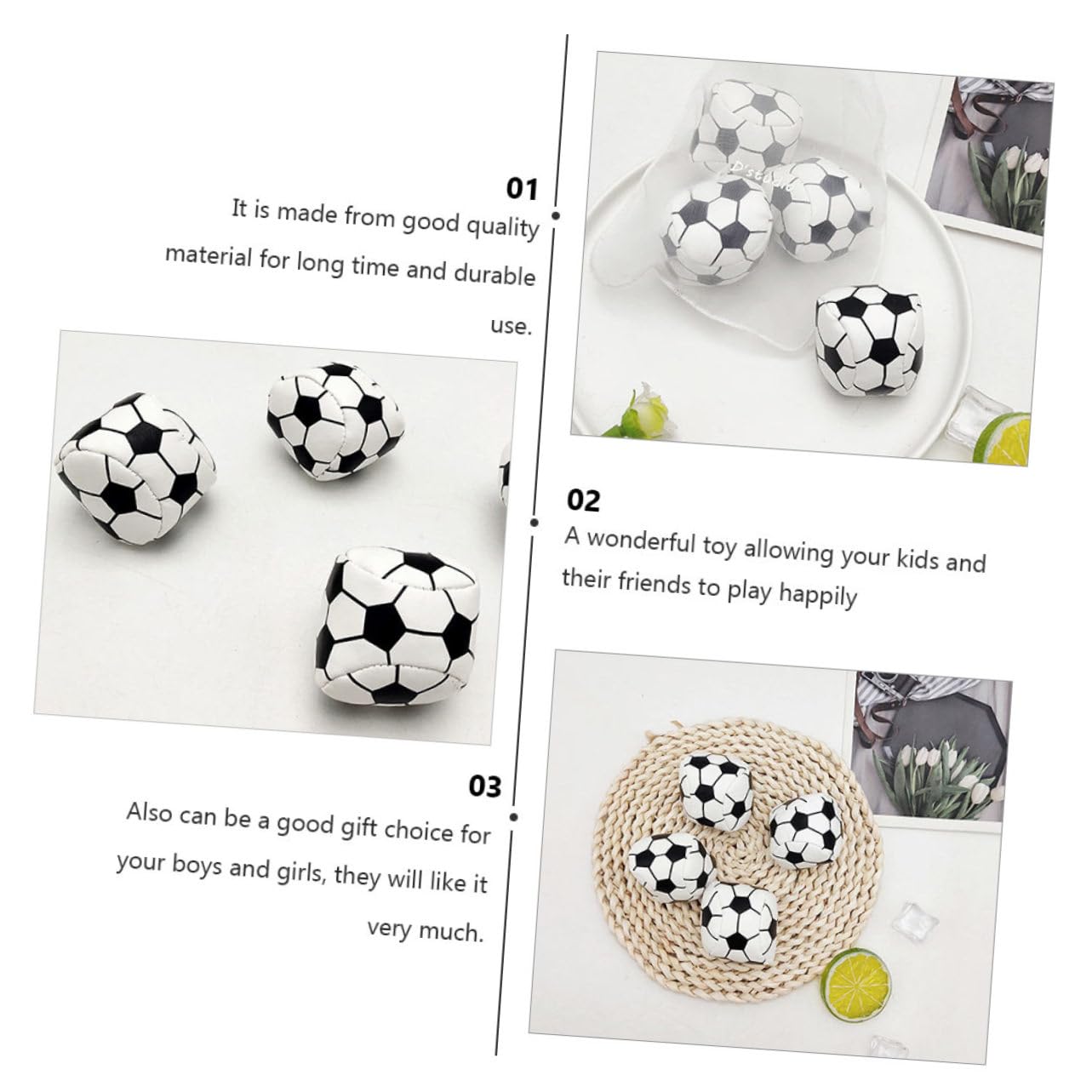 KOMBIUDA Bolsas De Arena Hechas A Mano Juguetes De Fútbol ​​Bolsas De Arena con Forma De Balón De Fútbol ​​Juguetes para Bolsas De Arena para Exteriores Juguetes para Pelota De