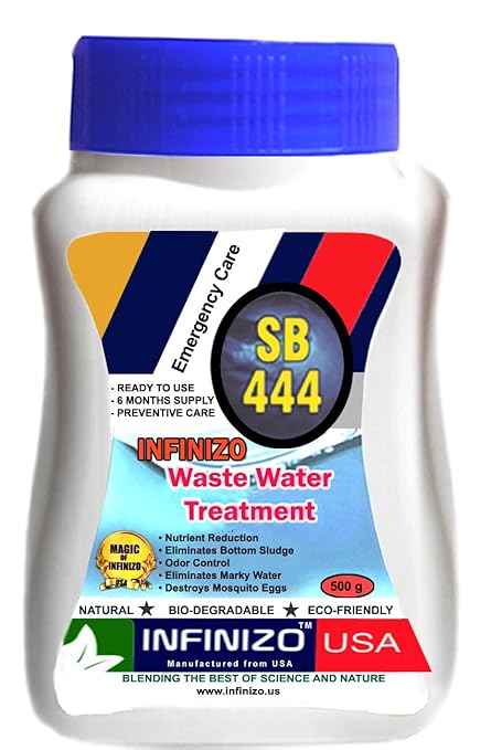 Infinizo USA SB 444 Waste Water Bio Treatment Powder. Emergency Care-Bacterial Consortium Efficient In Treating Residential Waste Water Systems Or Tanks (500 Gm).