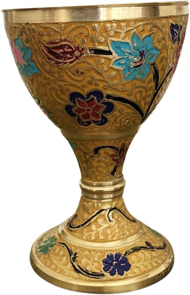 Handcarved Brass Bakhoor Burner – Floral Design Incense Holder (13x9cm, Mustard) – Decorative Home Fragrance Accessory – Traditional Incense Burner for Home & Spiritual Use