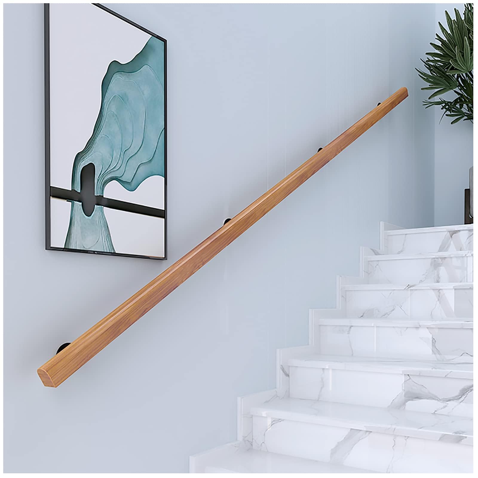 Main courante en bois murale pour escalier intérieur et couloir de loft