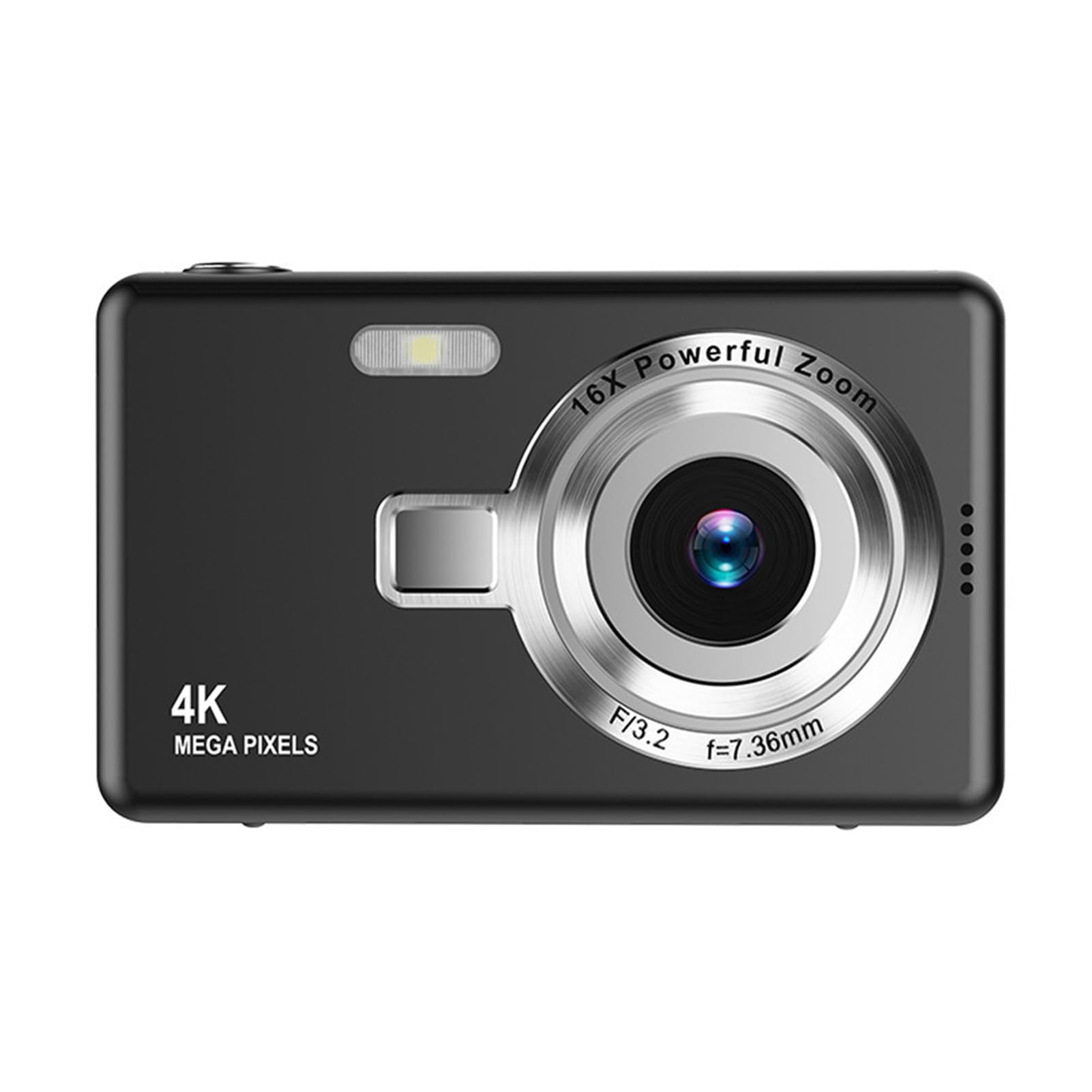 Cámara Digital, 50MP 1080P 16X Zoom Digital Cámara Vedio de Enfoque Automático con Pantalla de 2,4 Pulgadas, Cámara Compacta Antivibración Vlogging para Estudiantes y Niños (Black)