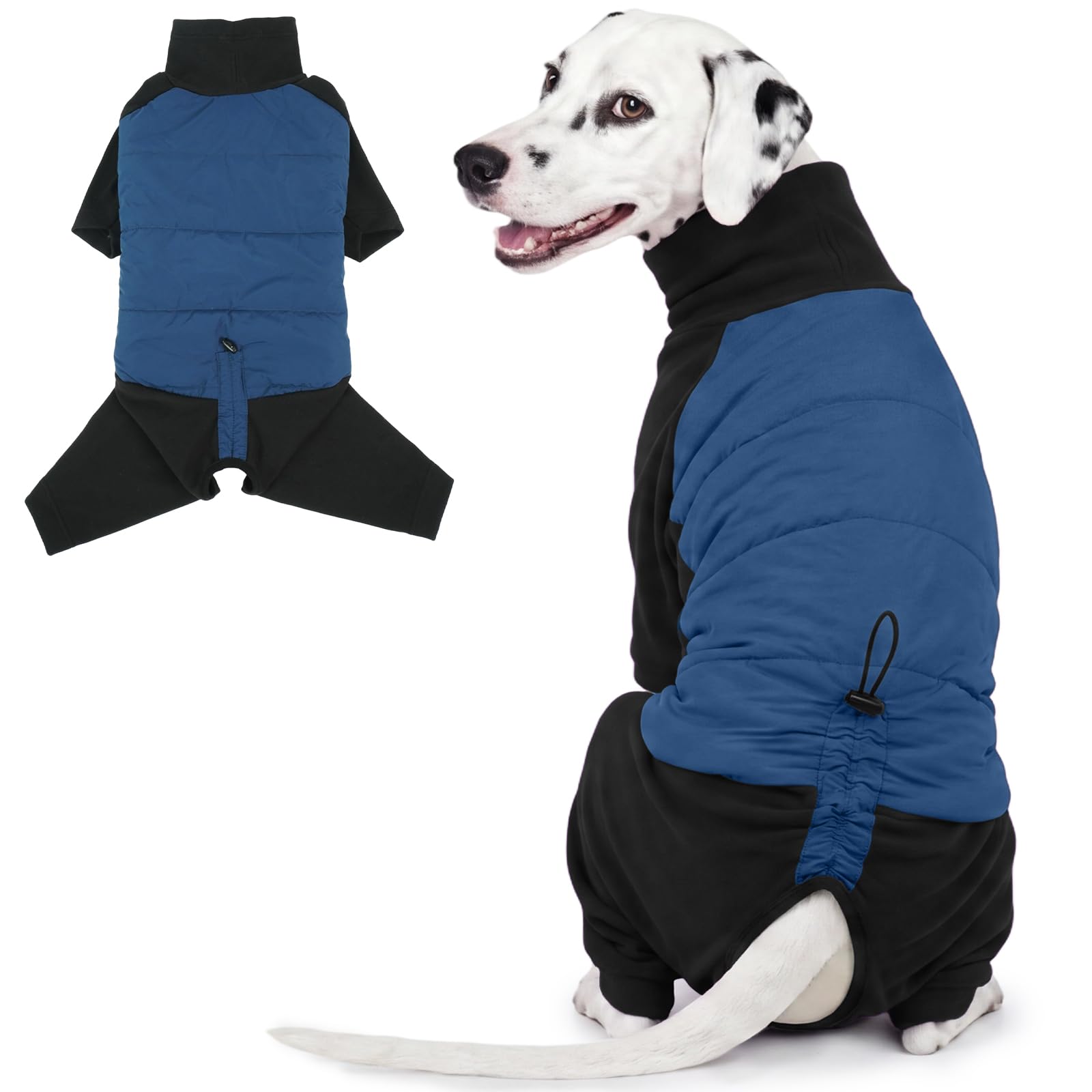 OUOBOB Dog Winter Coat Warm Fleece for Large Dogs Black L