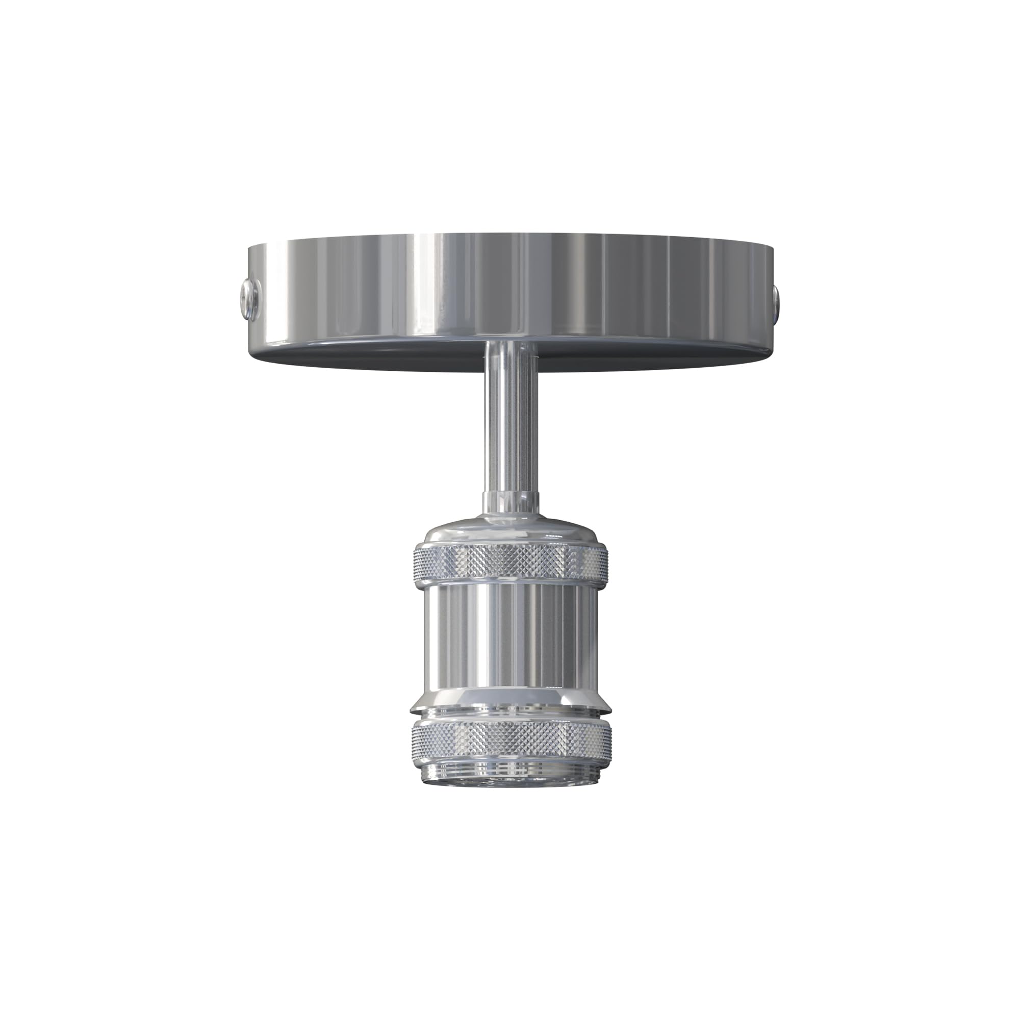 LEDSone Vintage Flush Mount Ceiling Light Fixture Industrial Metal E27 Base Ceiling Lighting for Bedroom Living Room Kitchen Hall Way Restaurant Cafe (Chrome, Without Bulb)