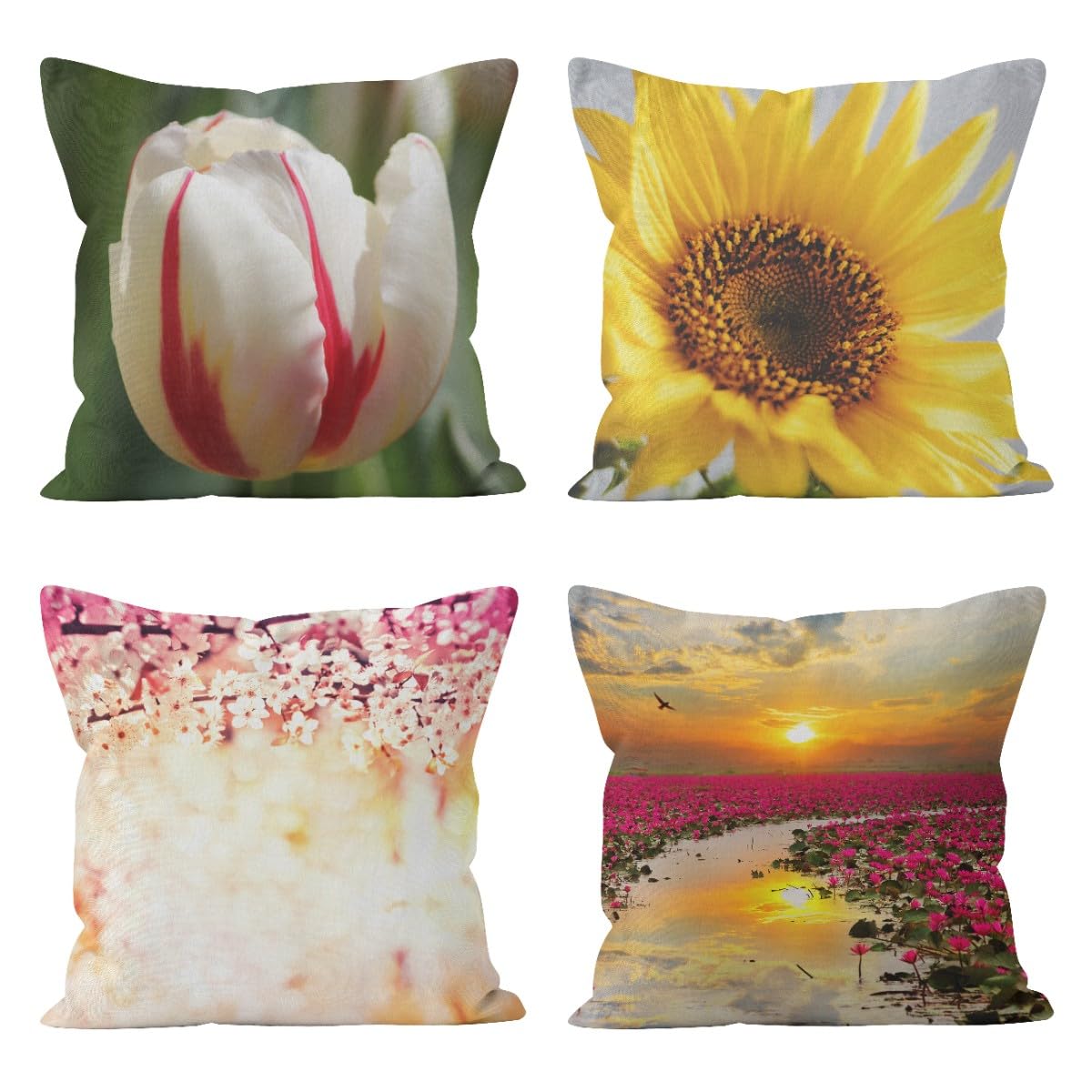 Housse coussin fille lotus CEVAN : apportez de la douceur et de la poésie à sa chambre
