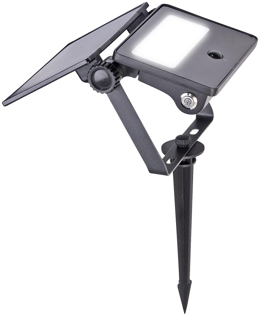 Luminea Erdspieß Solarleuchten: 8er-Set Solar-LED-Gartenstrahler, Bewegungssensor, 700 lm, 1.800 mAh (LED Strahler außen Erdspieß, Solar Gartenstecker Set)