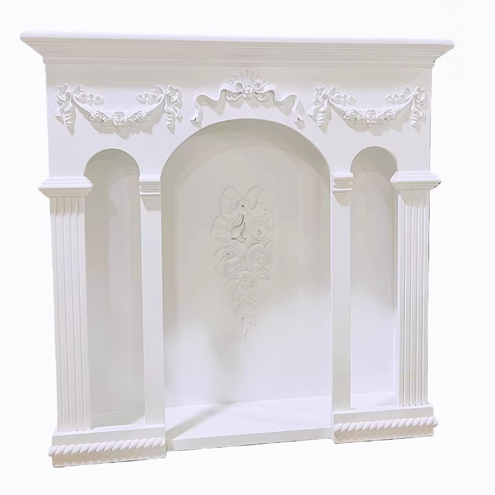 Mantels Surrounds Roman Carved Arched Fireplace Mantel Ornate Floral Decorative Surround Decorated Frame
